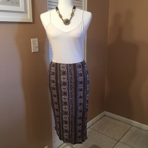 Bohemian Print Pencil Skirt